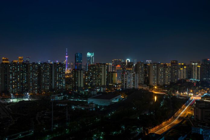 Fachada de hotel de lujo en Chengdu
